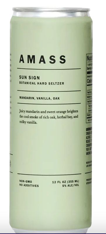 AMASS SUN SIGN BOTANIC HARD SELTZER MANDARIN - VANILLA - OAK 12 FL OZ 5%Alc/vol