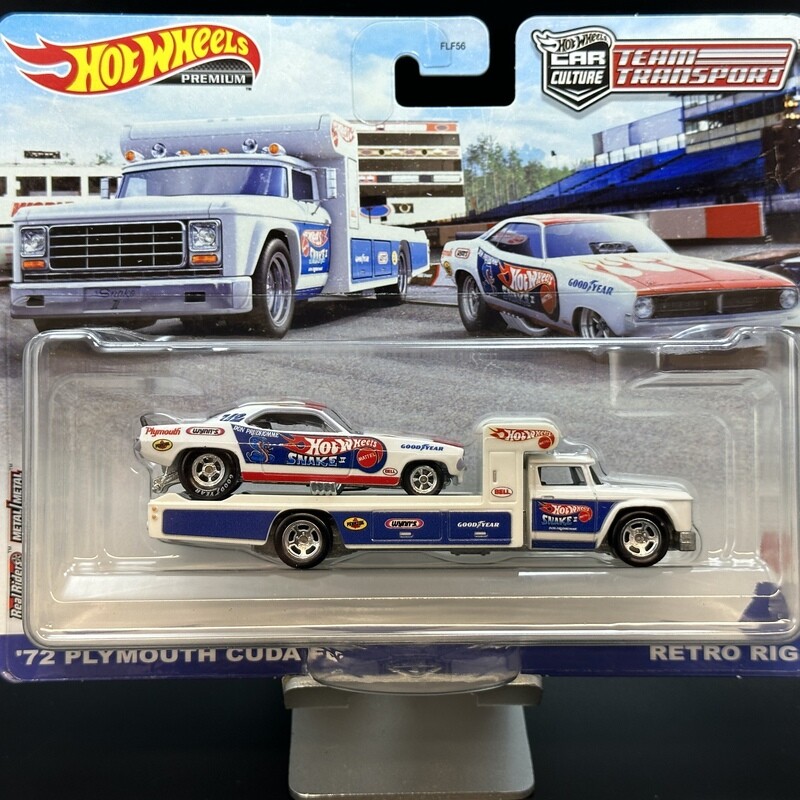 Hot Wheels Team Transport Snake II &#39;72 Plymouth Cuda &amp; Retro Rig