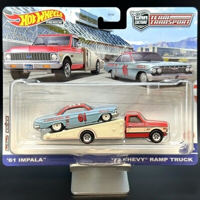 Hot Wheels Team Transport &#39;61 Chevrolet Impala &amp; &#39;72 Chevy Ramp Truck