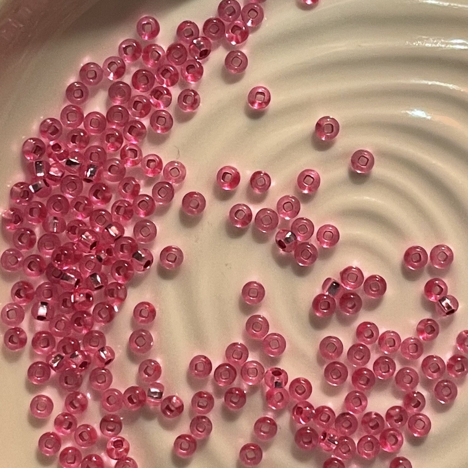 Rose Silver Lined Glass Beads