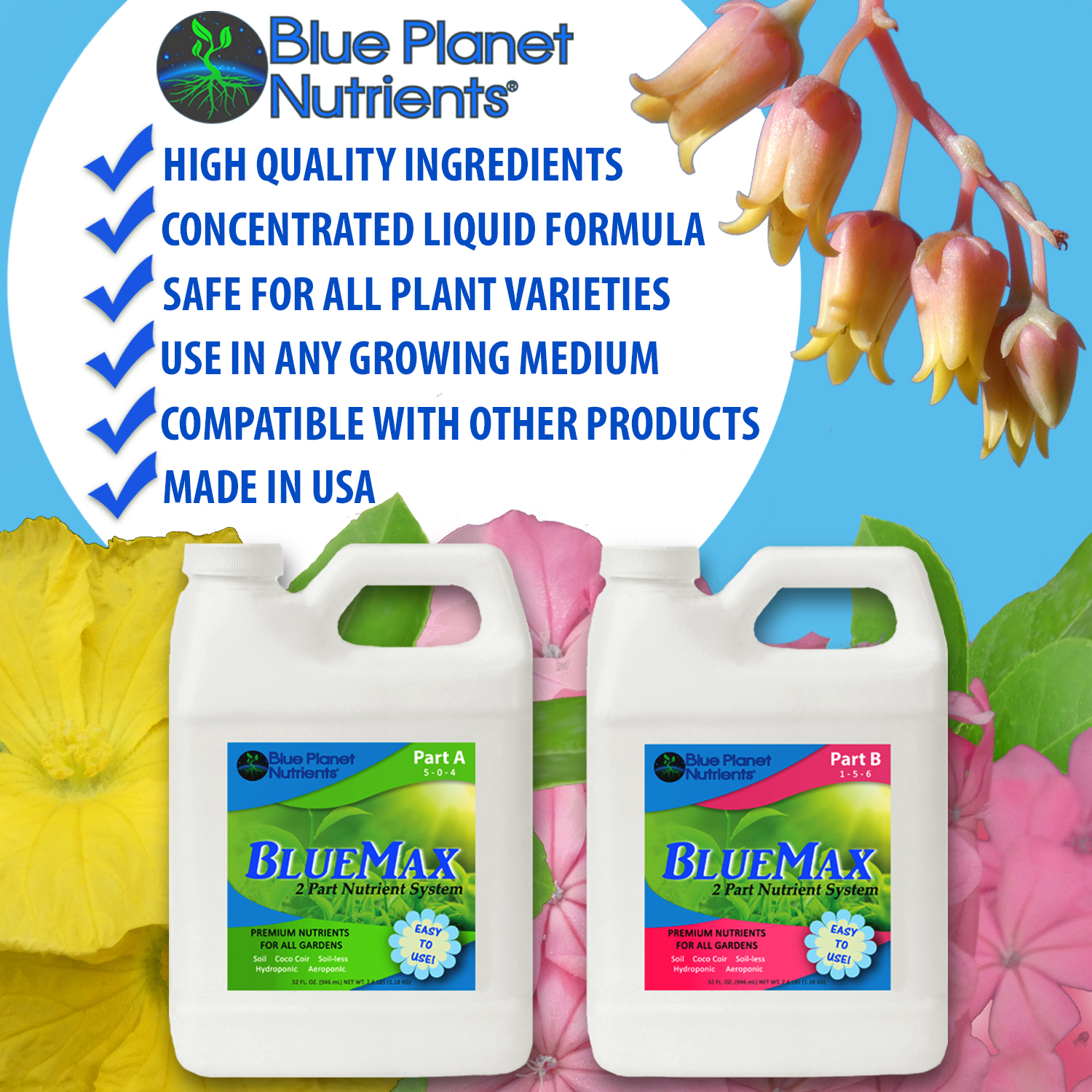 BlueMax Base Nutrients (Quart)
