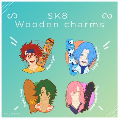 SK8 Wooden Charms