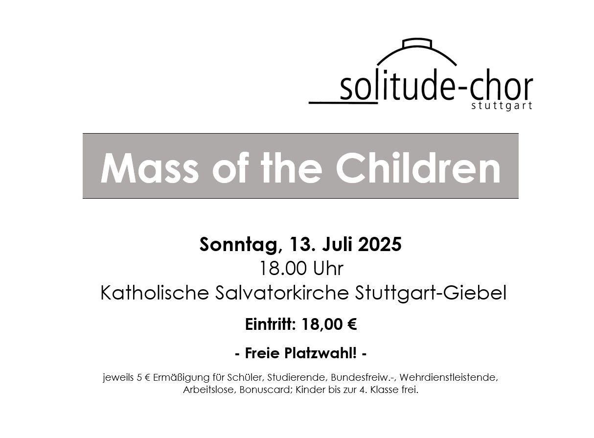 John Rutter - Mass of the Children - Sonntag, 13. Juli 2025