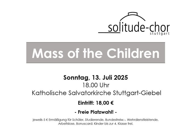 John Rutter - Mass of the Children - Sonntag, 13. Juli 2025