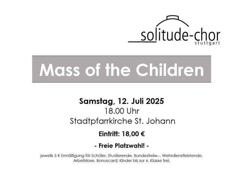 John Rutter - Mass of the Children - Samstag, 12. Juli 2025