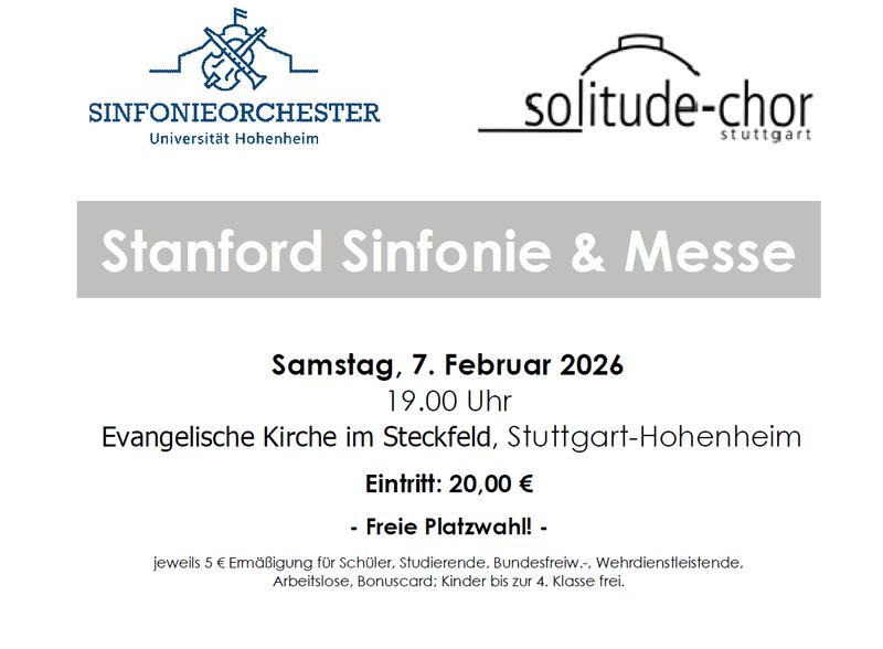 Charles Villiers Stanford - Sinfonie & Messe - Samstag, 7. Februar 2026