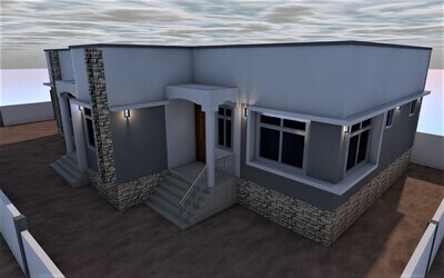 Hidden roof apartment block