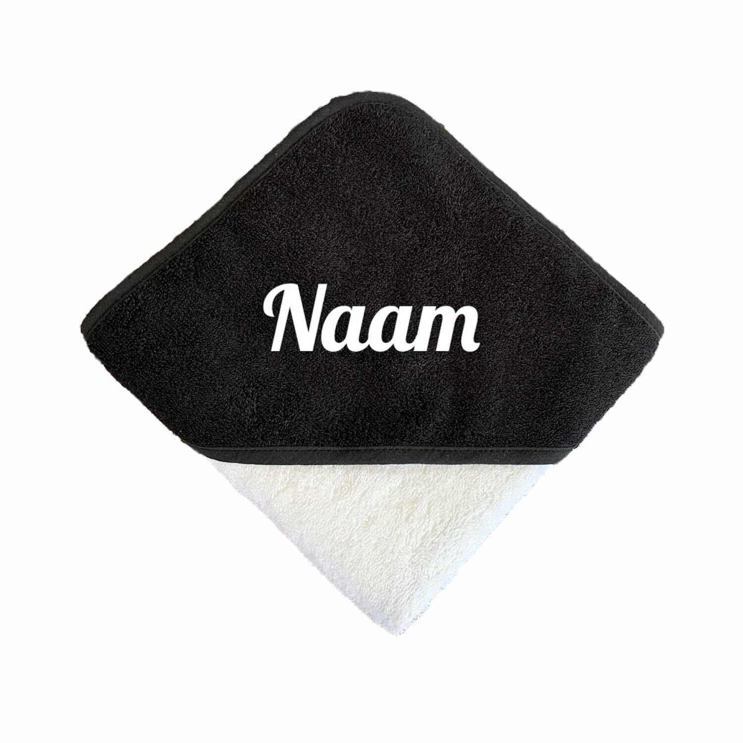 Badcape/Omslagdoek 
Kleur zwart-wit