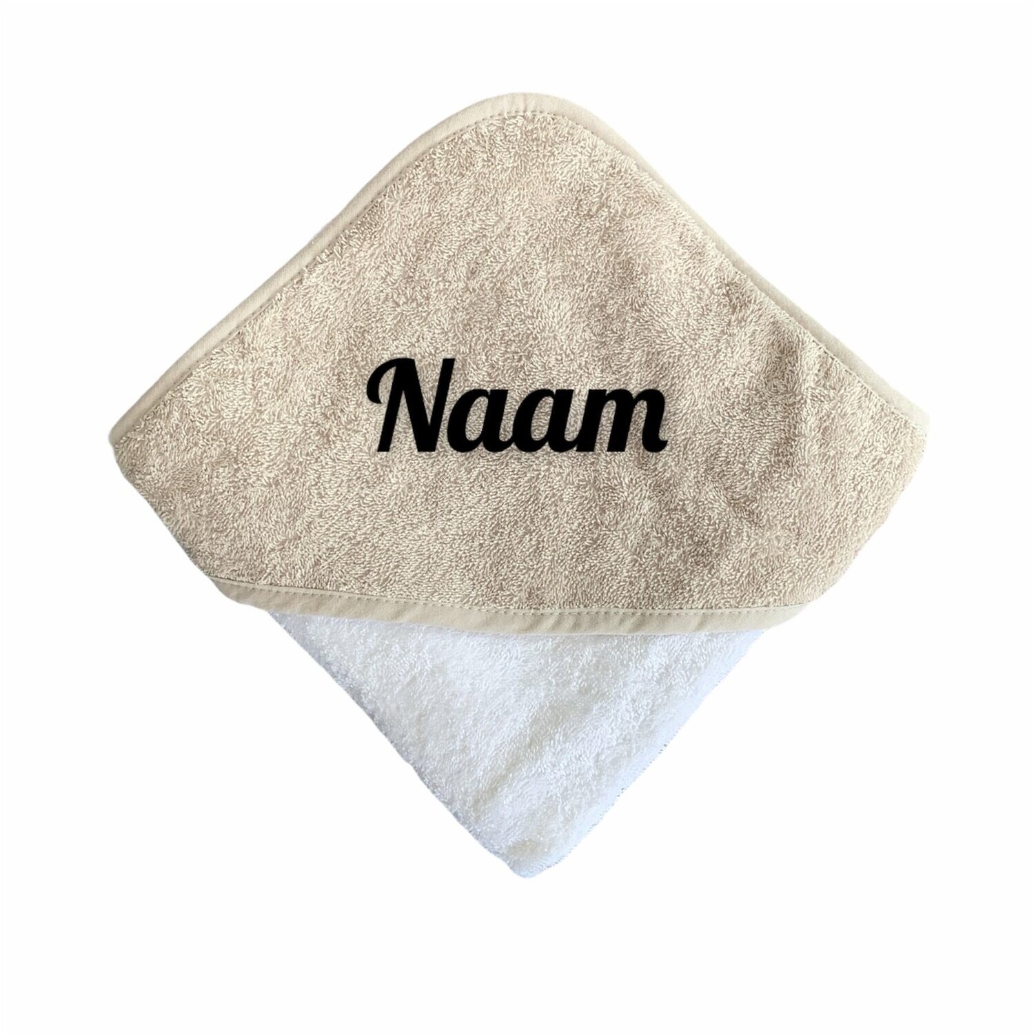 Badcape/Omslagdoek 
Kleur zand-wit