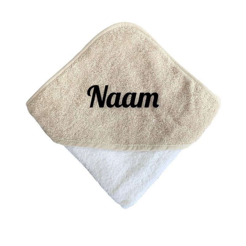 Badcape/Omslagdoek 
Kleur zand-wit