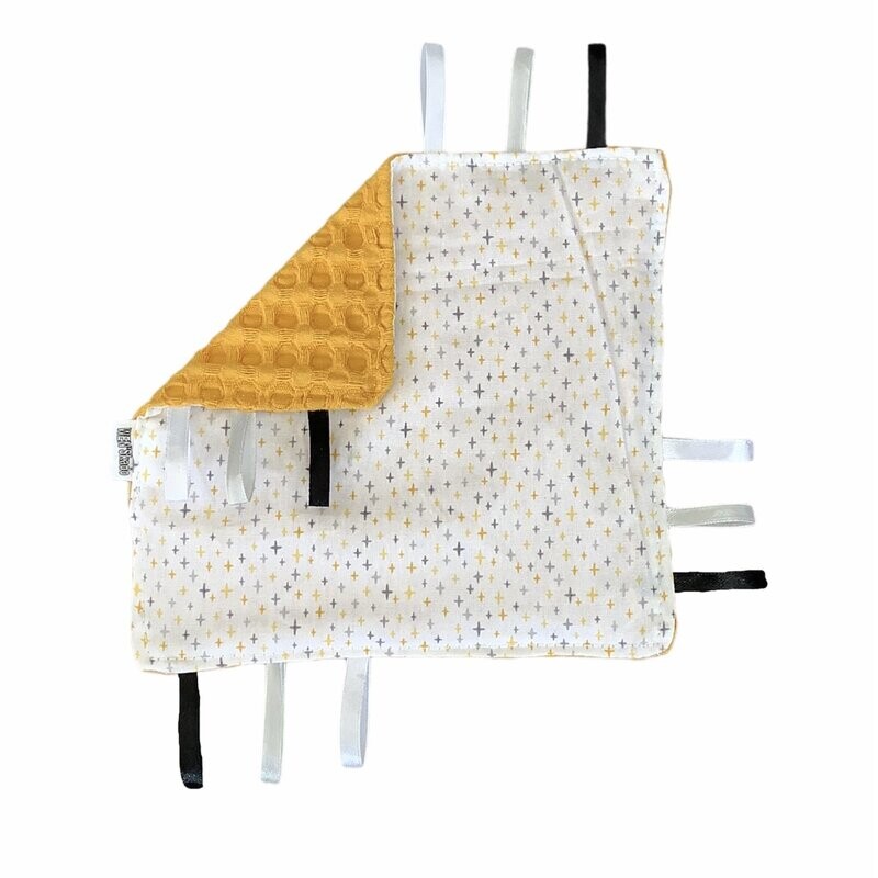 Labeldoekje oker geel wafel kleine ster