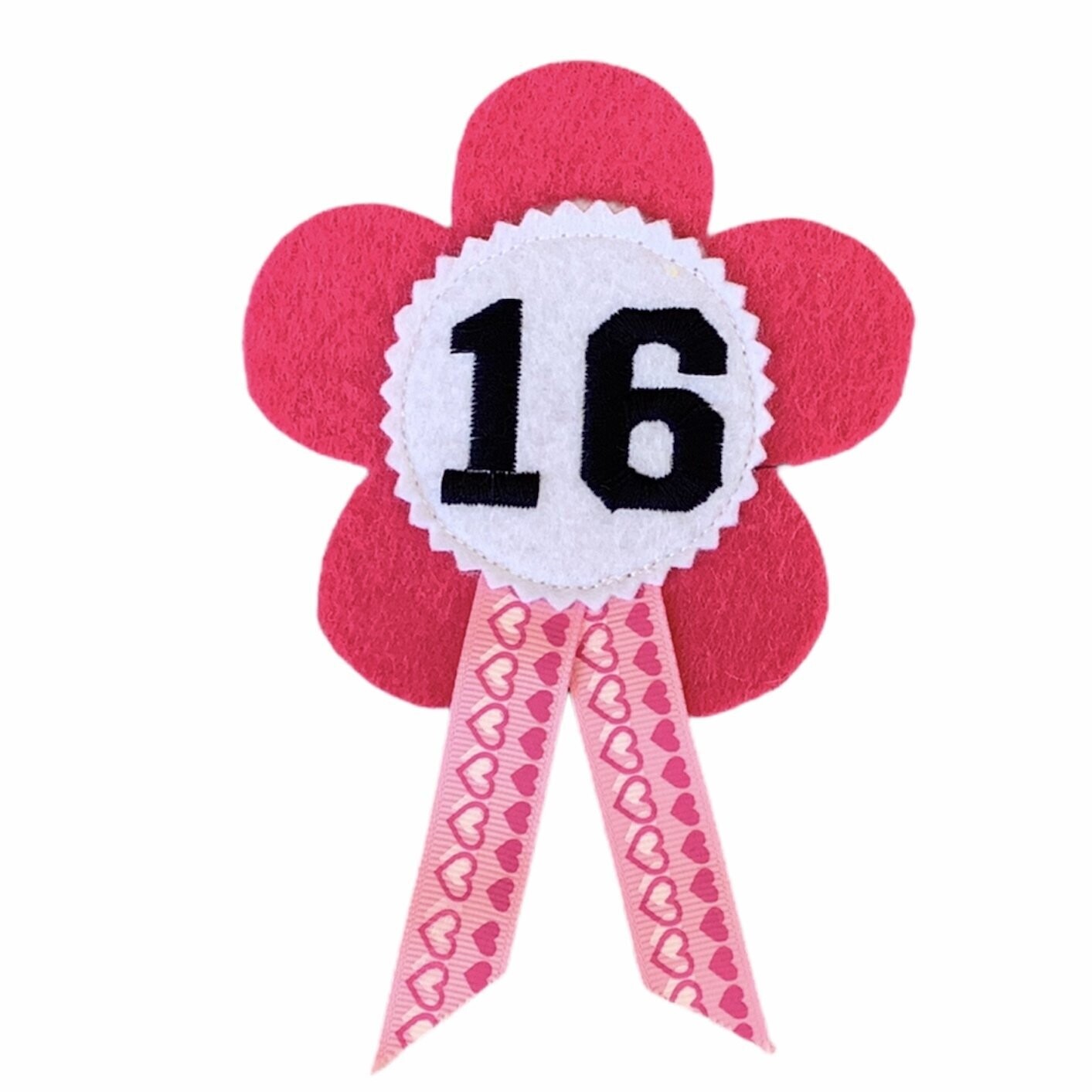 Badge bloem roze 16