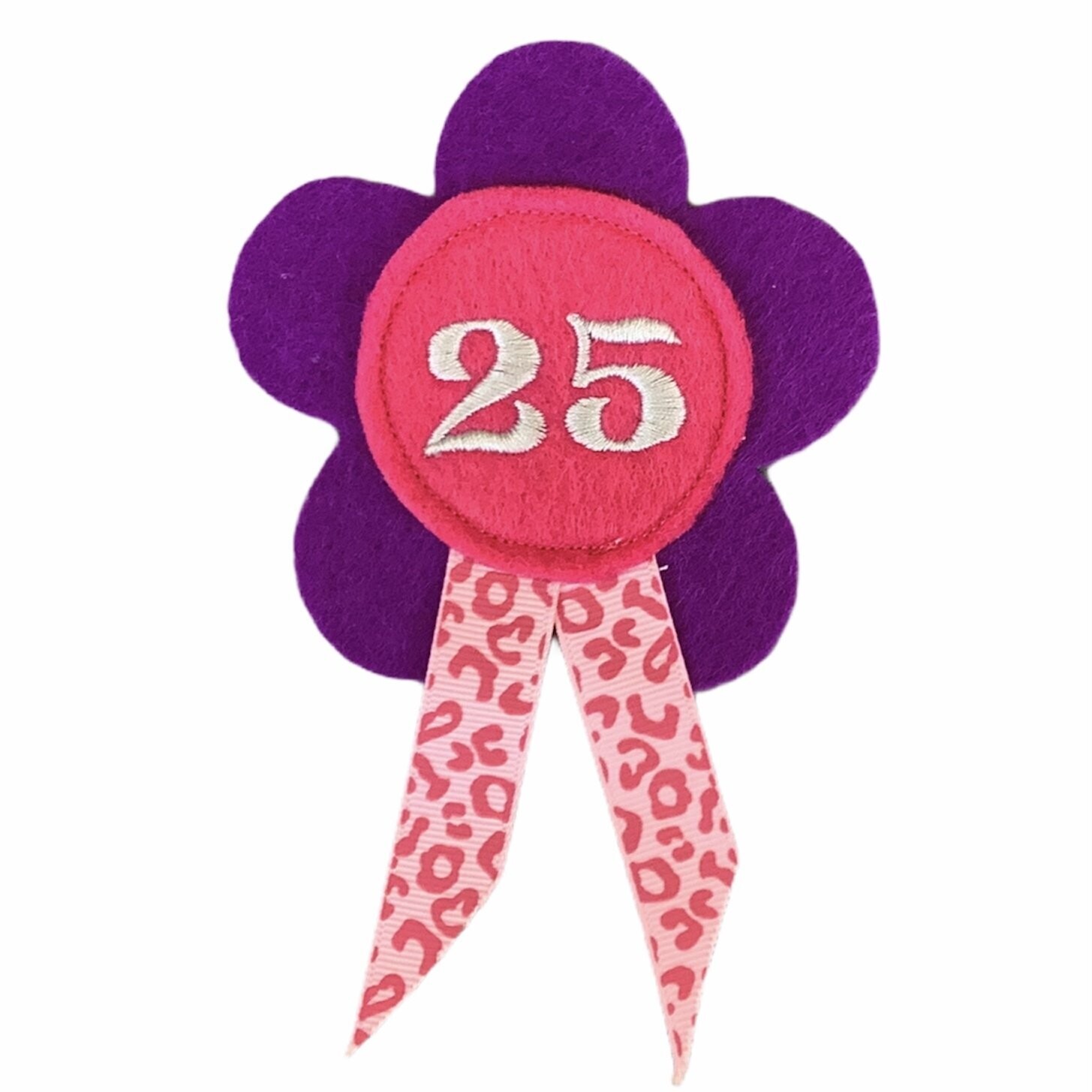 Badge bloem paars 25