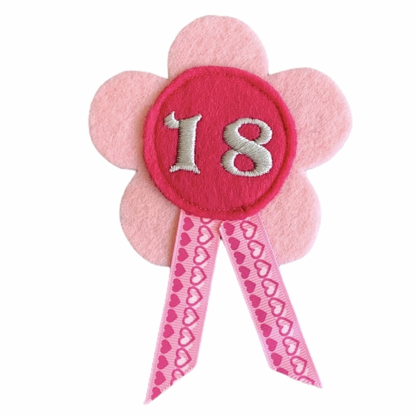 Badge bloem roze 18