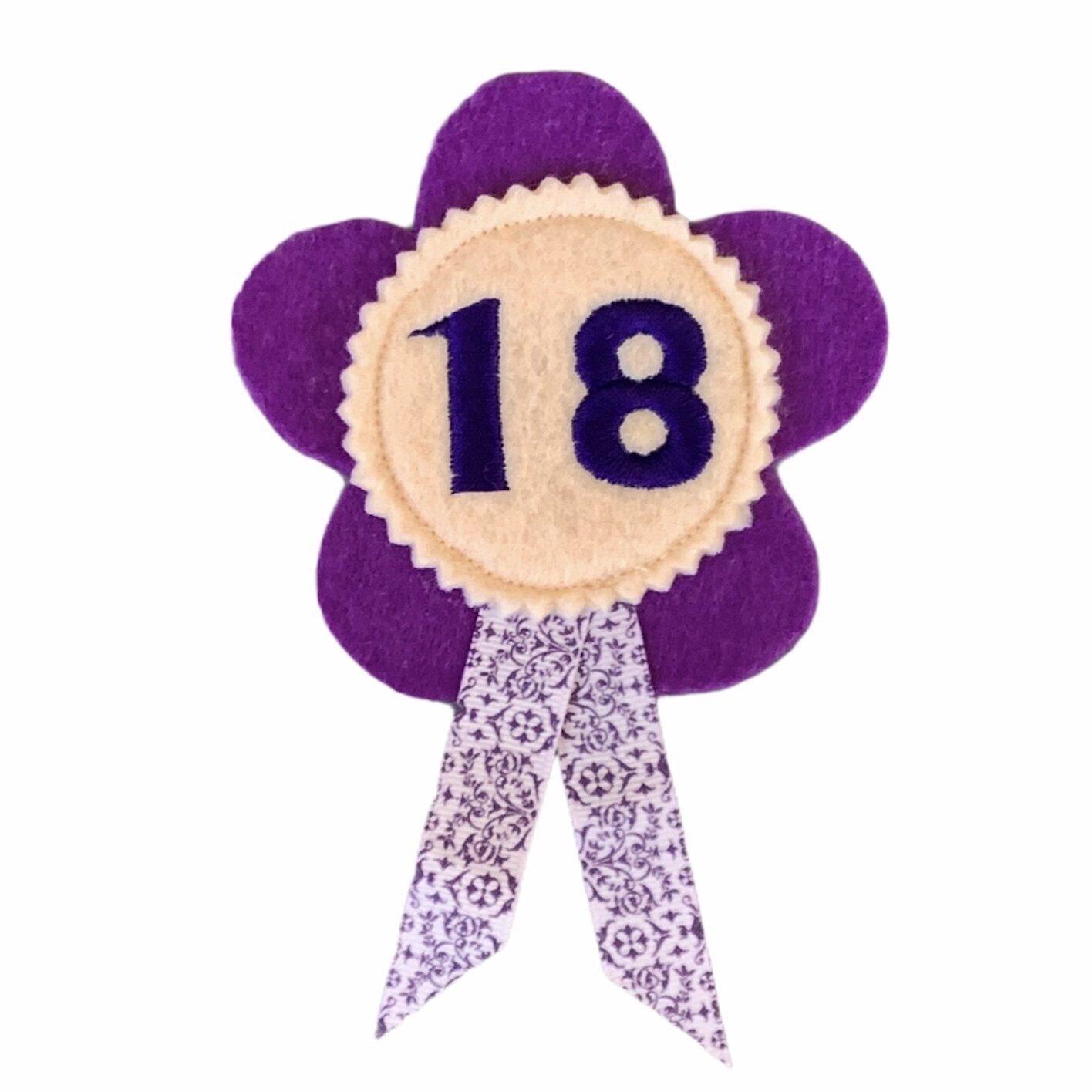 Badge bloem paars 18