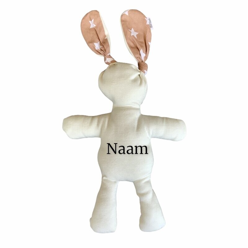 Knuffel met naam neutraal zand ster