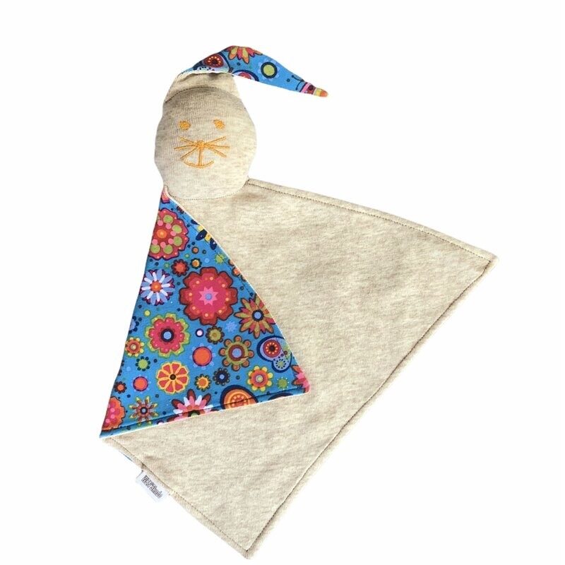 Tutpopje met naam Blauw bloemen