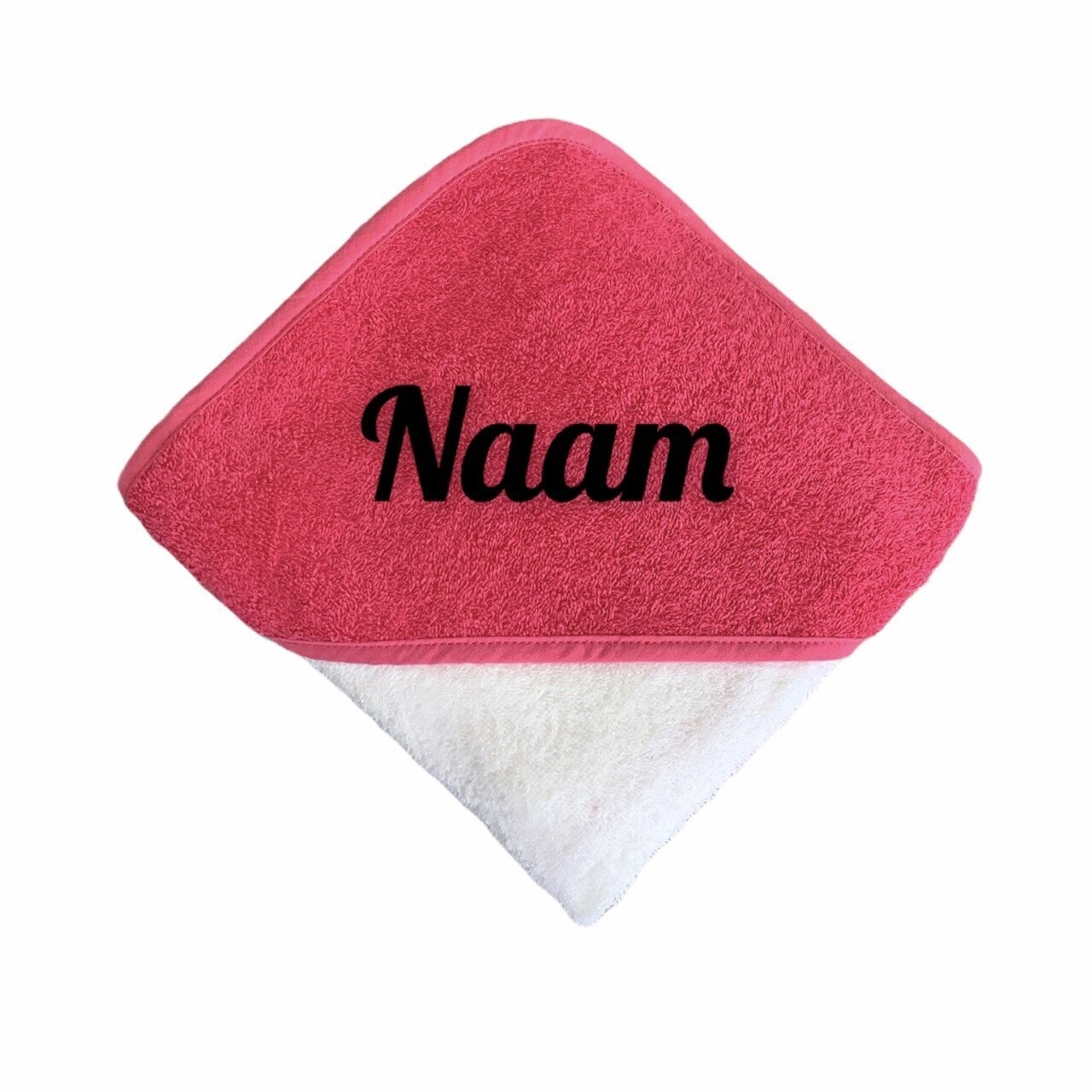 Badcape/Omslagdoek 
Kleur roze-wit