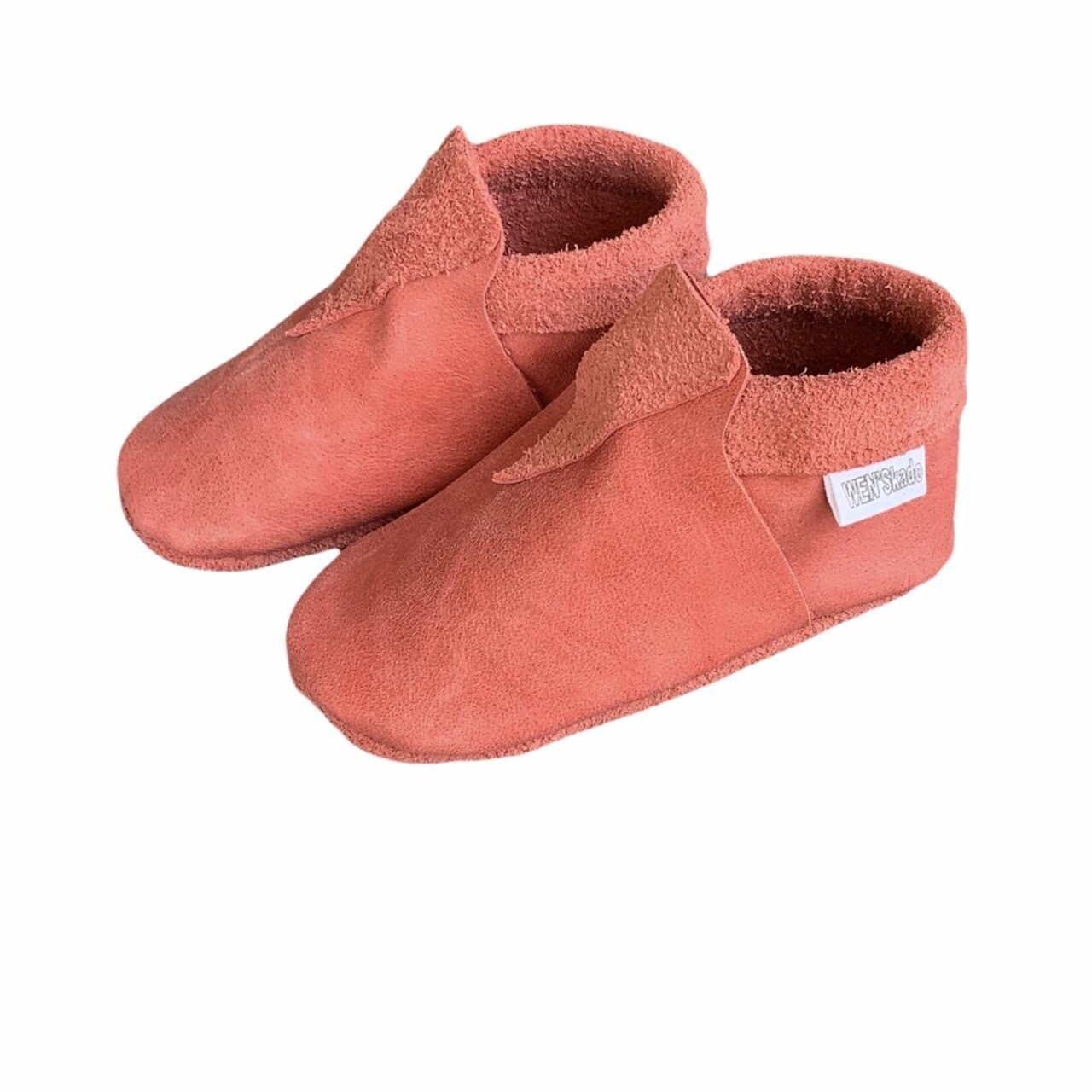 Leren slofjes koraal rood