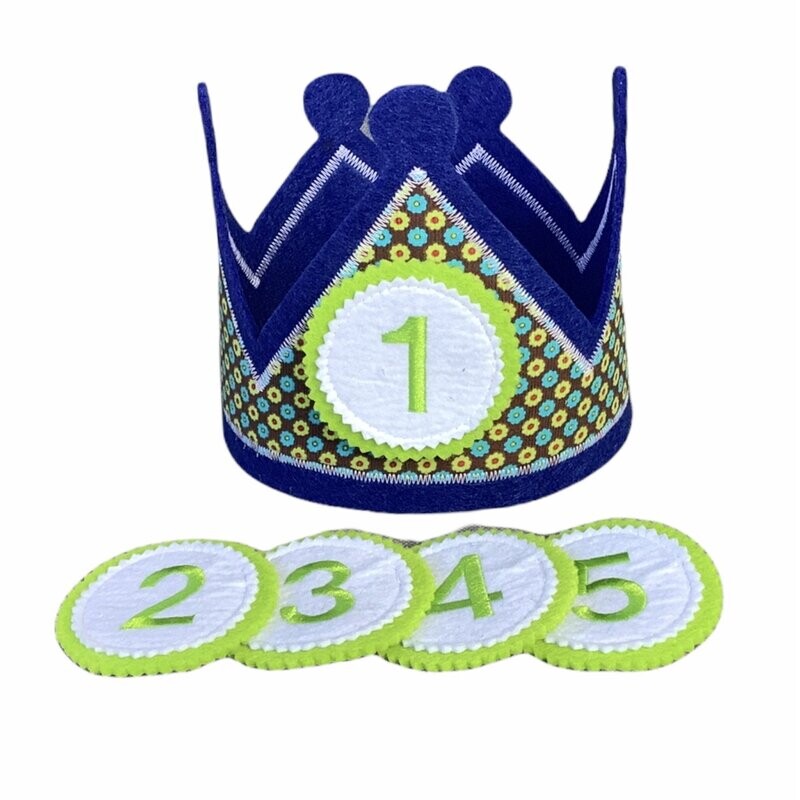 Verjaardags kroon donker blauw/groen