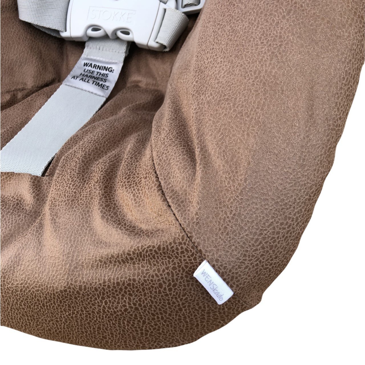 #54 Stokke newborn hoes, bruin suède look. Ook voor Kidsmill up.