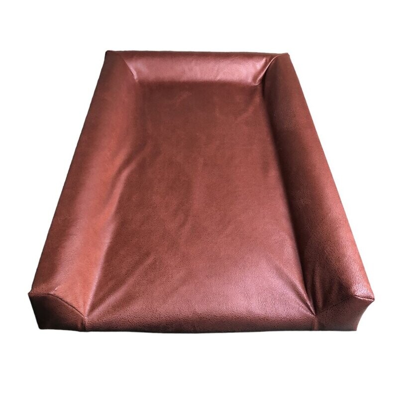 *55 Ikea Vädra hoes, Cognac suéde look