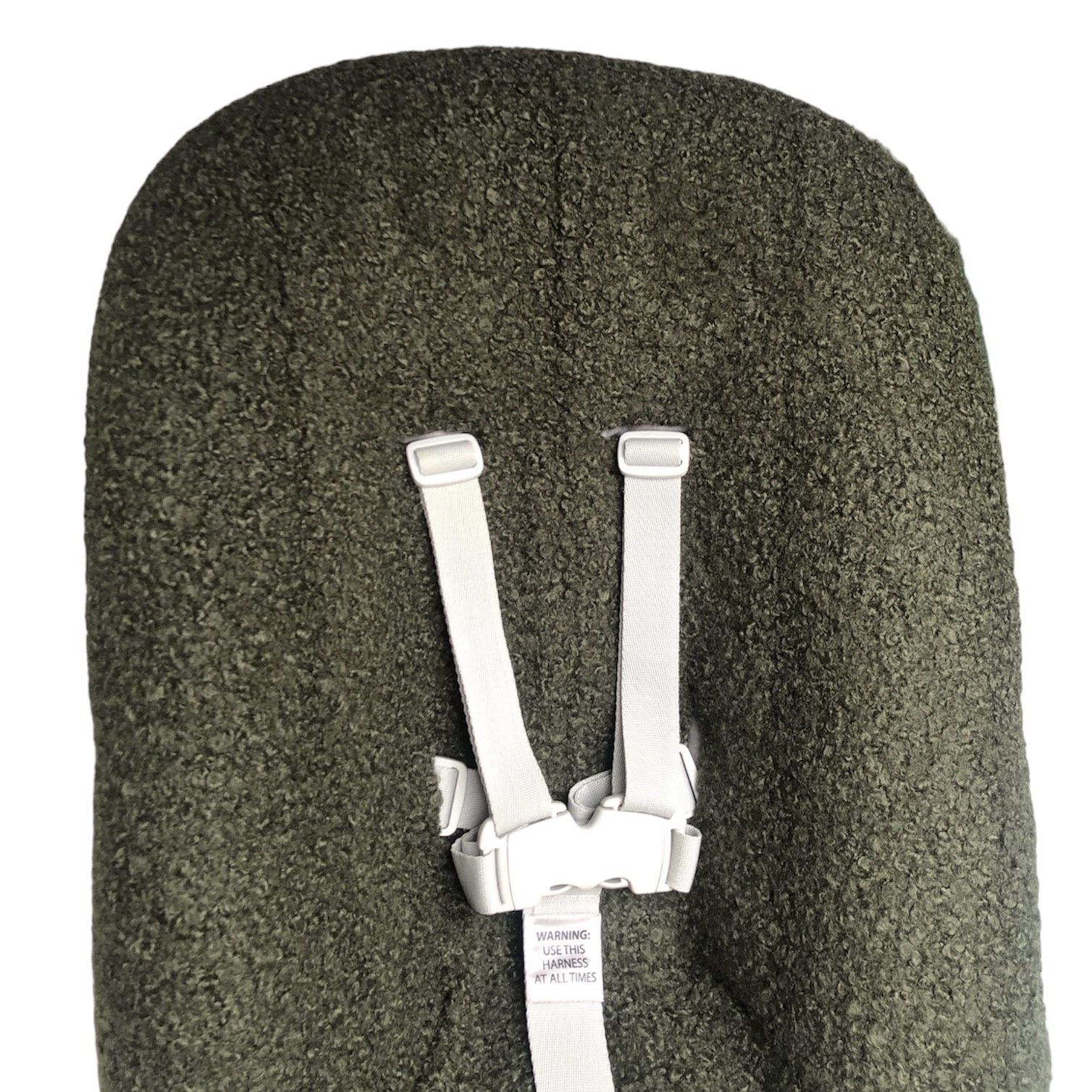 #22 Stokke newborn hoes, Teddy donker groen Army Bouclé. Ook voor Kidsmill up.