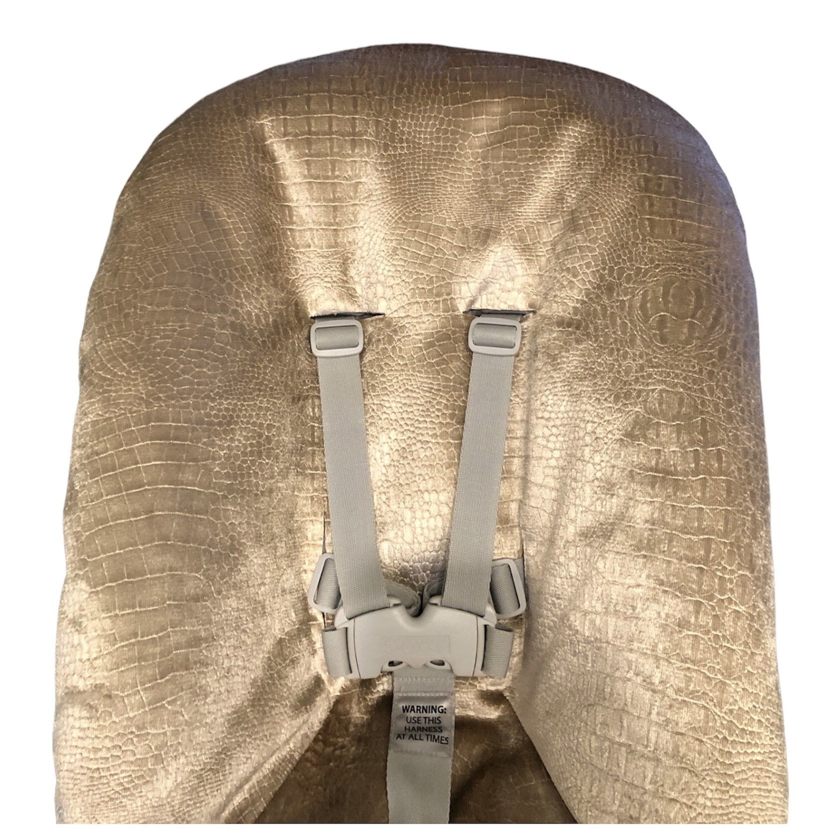 #18 Stokke newborn hoes, Zand velvet shiny croco . Ook voor Kidsmill up.