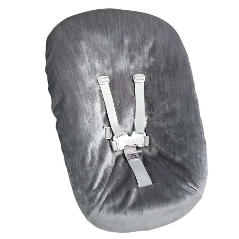 #25 Stokke newborn hoes, Zilver grijs velvet. Ook voor Kidsmill up.