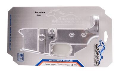 ANDERSON PACKAGED UNCOATED 80% LOWER RECEIVER