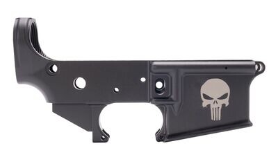 ANDERSON PACKAGED AM-15 STRIPPED LOWER RECEIVER, PUNISHER SKULL
