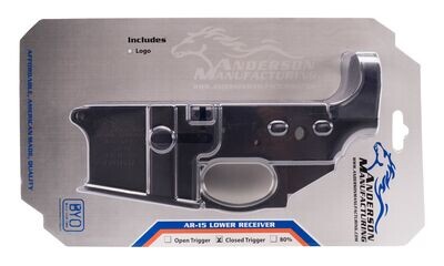 ANDERSON 
PACKAGED AM-15 STRIPPED LOWER RECEIVER, CLOSED TRIGGER