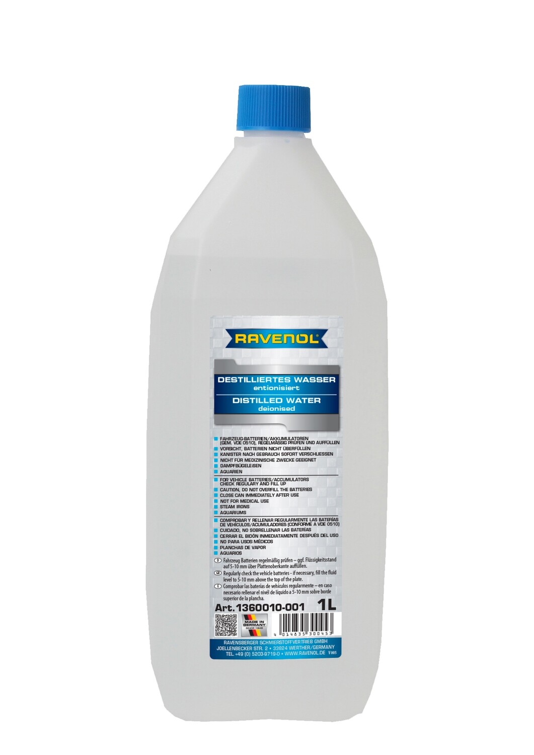 RAVENOL DESTILLIERTES WASSSER 1L