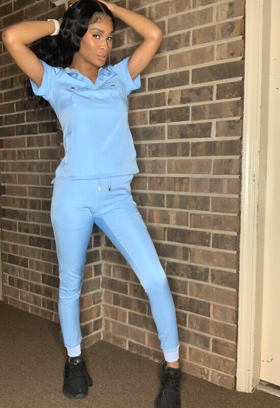 "Light Blue" Trendy Jogger Set