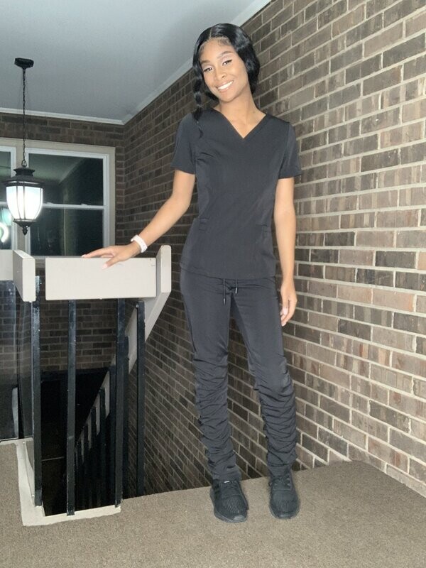 "Black" Flashy Scrub Set