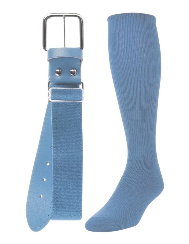 TCK Belt Knee High Sock Combo Columbia Blue or Navy