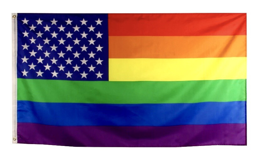 Rainbow USA 3x5 flag