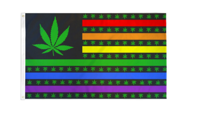 Green Leaf USA Rainbow Waterproof 3x5 Flag