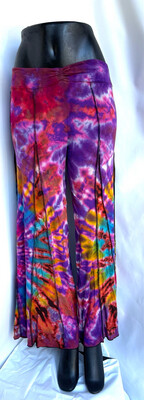 Tie-Dyed Yoga Pants with Visible Stitching
