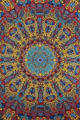 3D Psychedelic Sunburst Tapestry