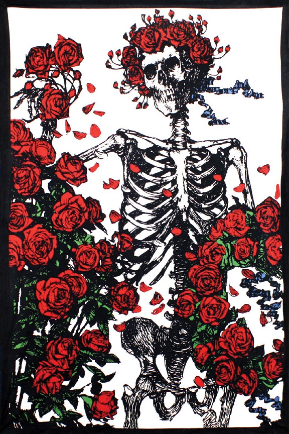 Sunshine Joy Skeleton & Roses 3D Tapestry