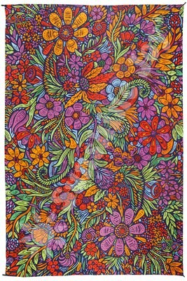 3D Lush Flower Tapestry
