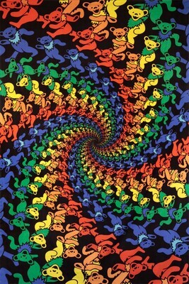 Rainbow Spiral Dead Bear Tapestry