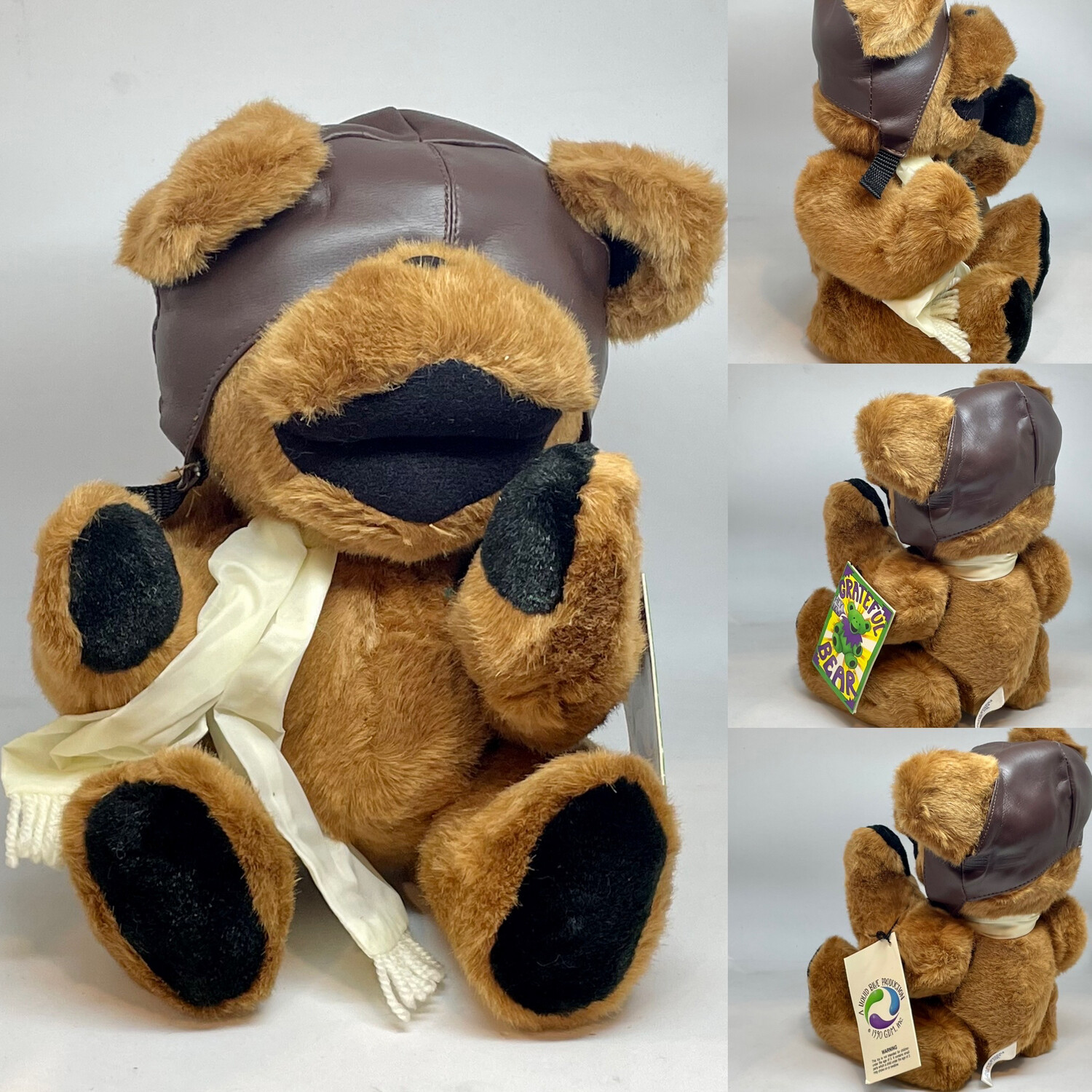 Vintage 1990 Grateful Dead Teddy Bear Bomber/Bombardier With Articulating Limbs. New with Intact Tags
