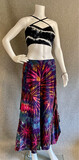 Tie-Dyed Elephant Bell Cotton Pants With Ruching