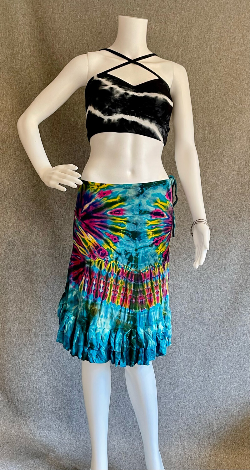 Tie-Dyed Faerie Skirt With Ruching