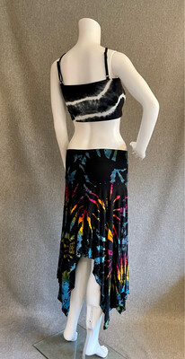 Tie-Dyed Long Faerie Skirt With Fixed Waist