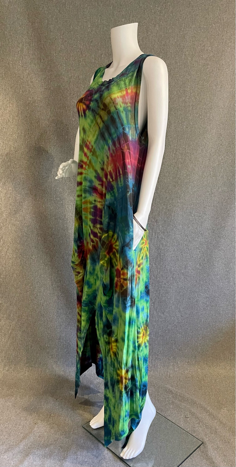 Tie-Dyed Sleeveless Faerie Dress with Pockets