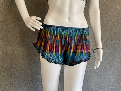Tie-Dyed Ruffle Booty Shorts