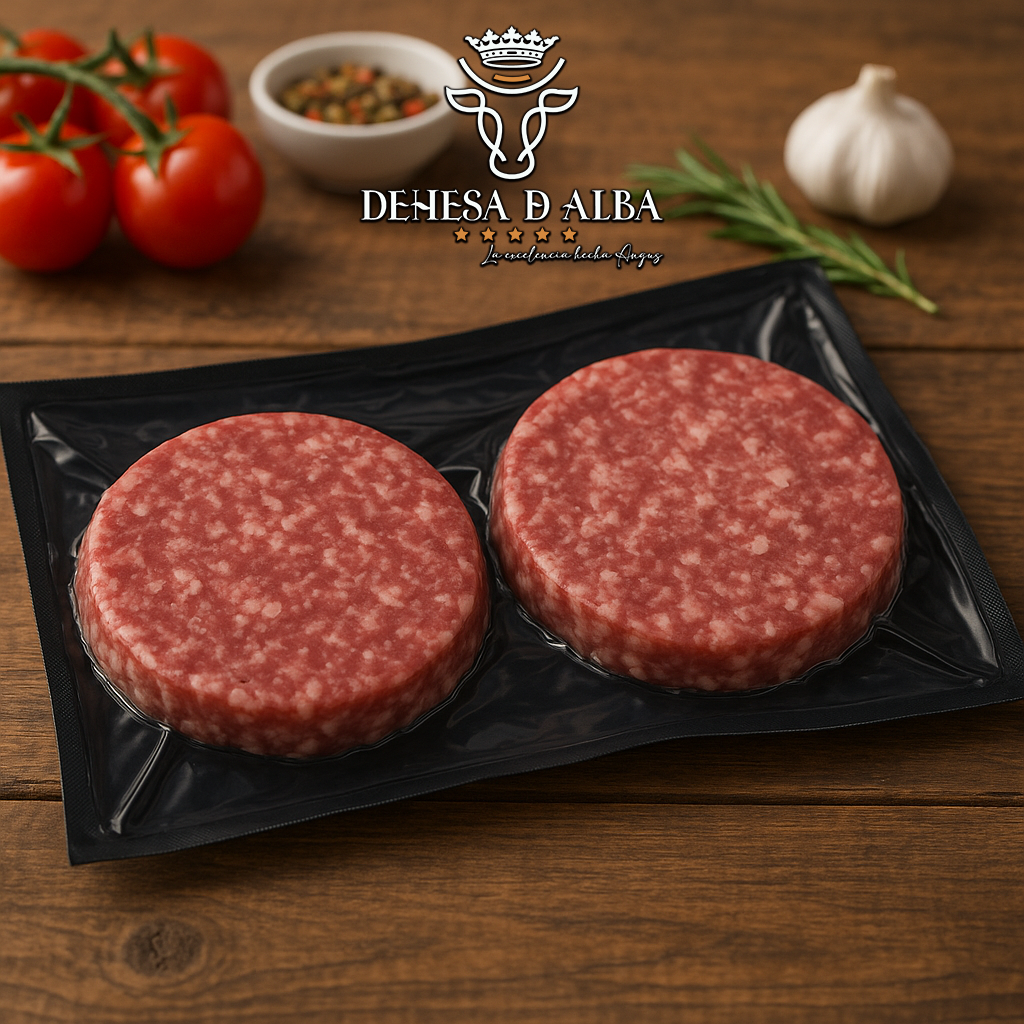 Hamburguesas 100% carne premium de Angus Dehesa de Alba 150G X2 -Solo reparto en Salamanca capital y alrededores a partir de 30€-
